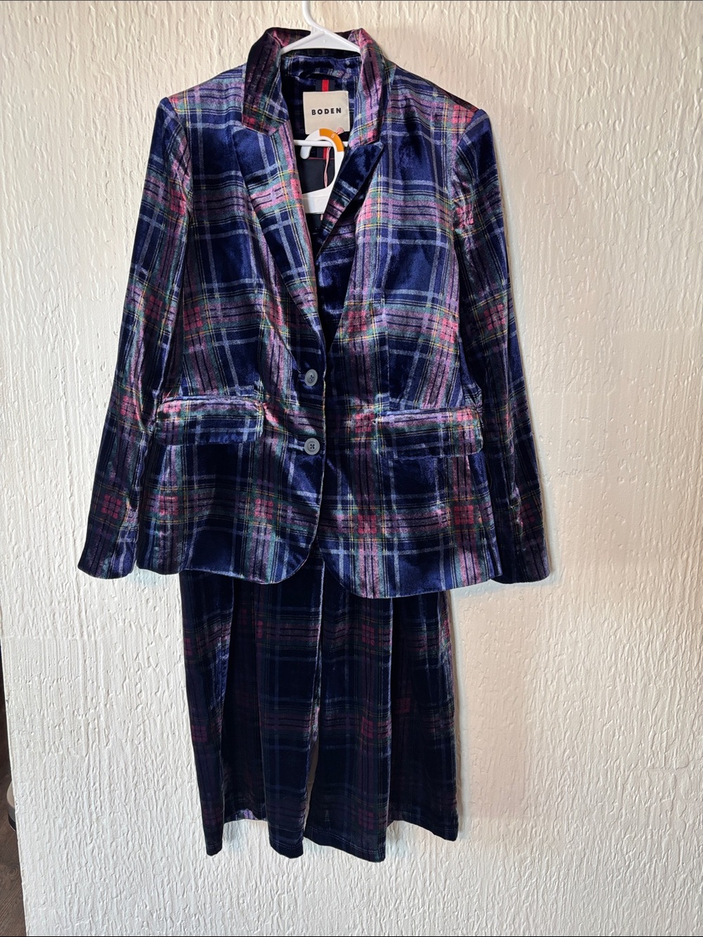 Boden Fluid Velvet Blazer and Pants Women Size 10